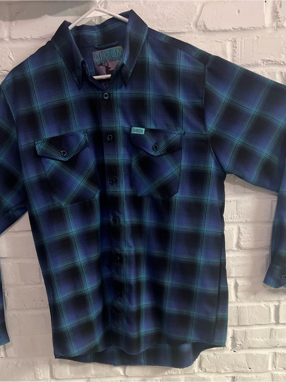 DIXXON “ Aurora “Teal and Navy Plaid Men's Button-Down Shirt